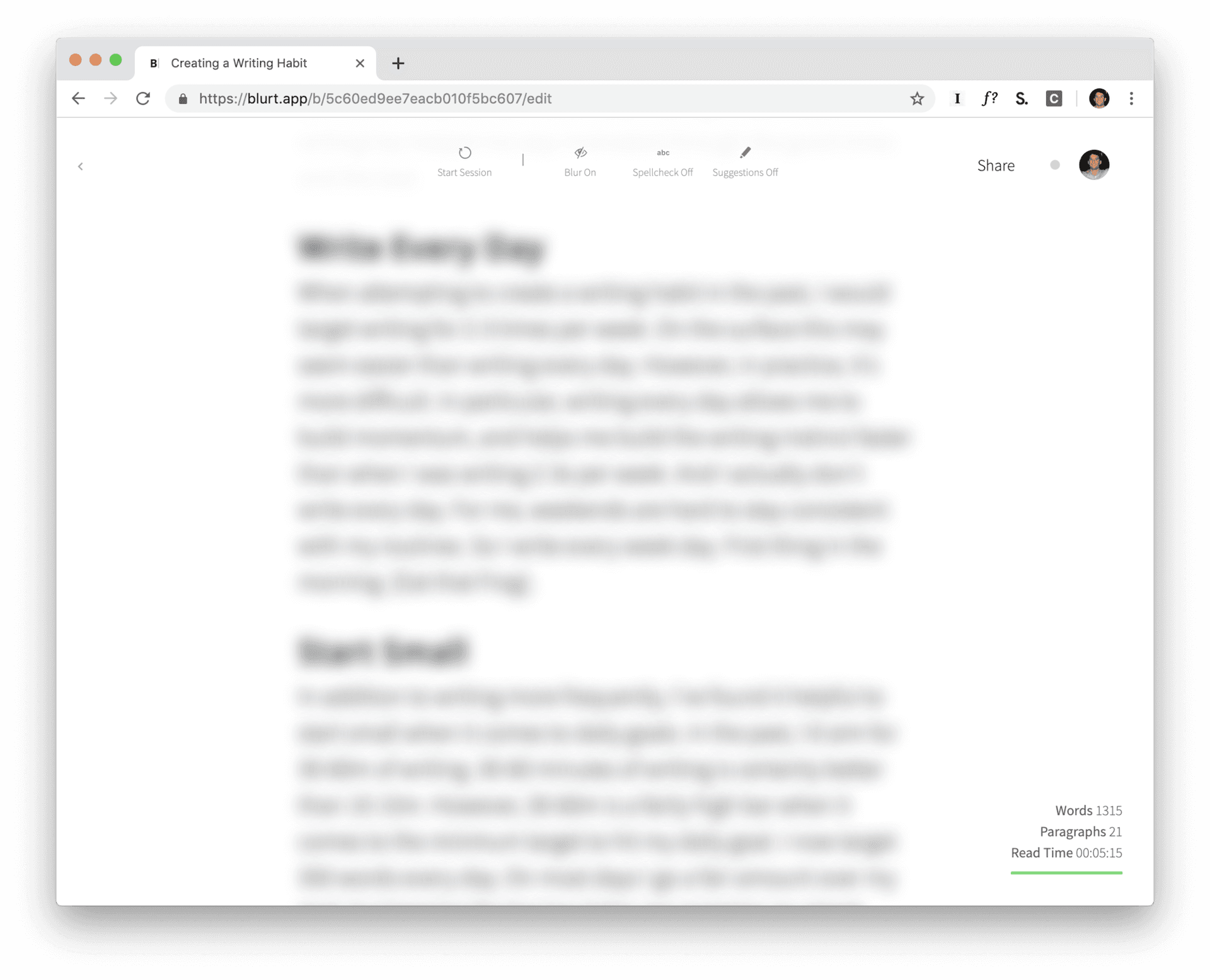 Blur Mode in Blurt App