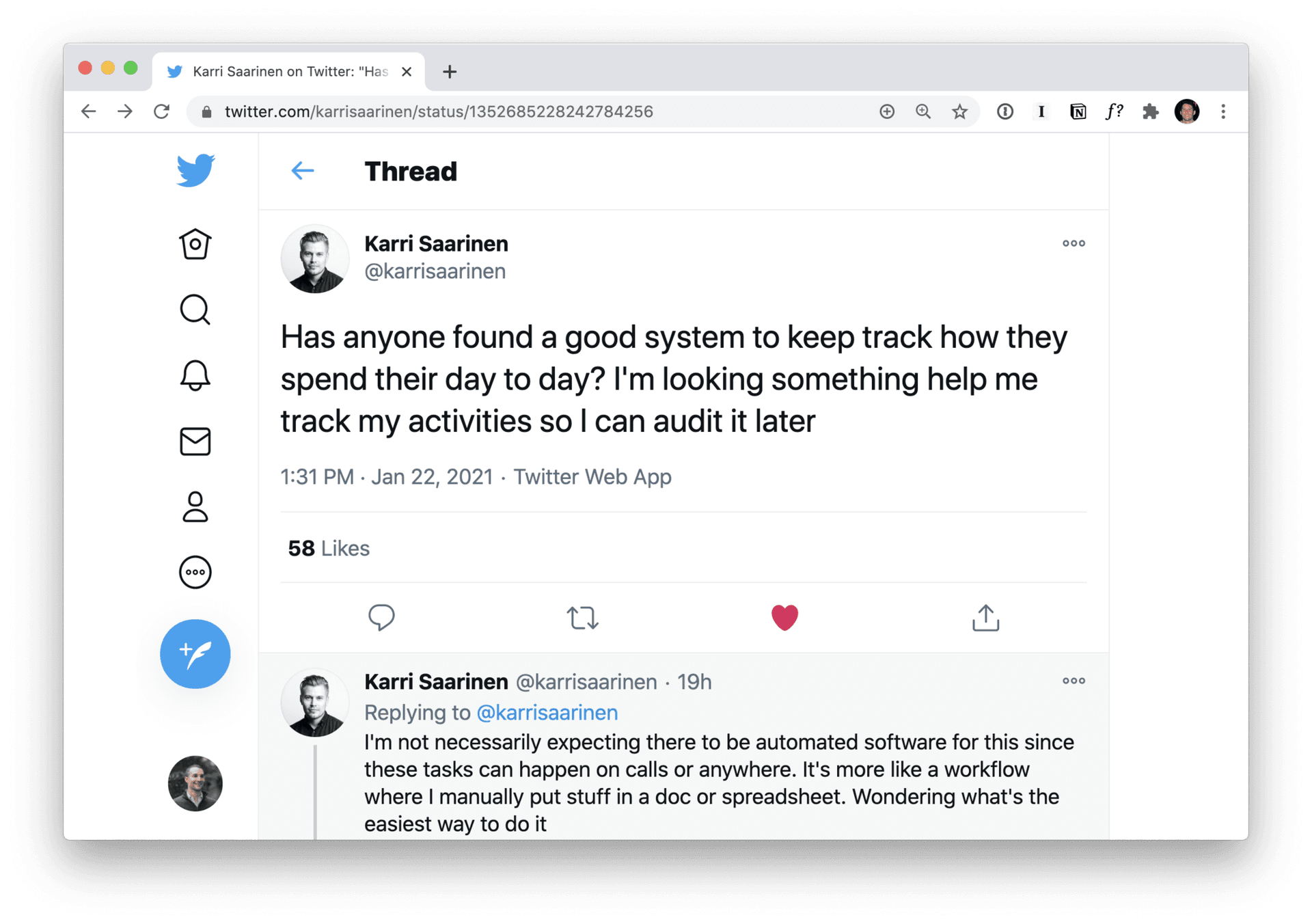 Anyone have a good time tracking workflow?