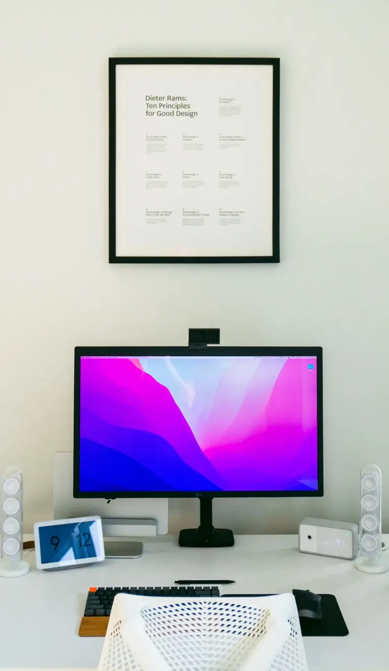 Desk with Dieter Rams print